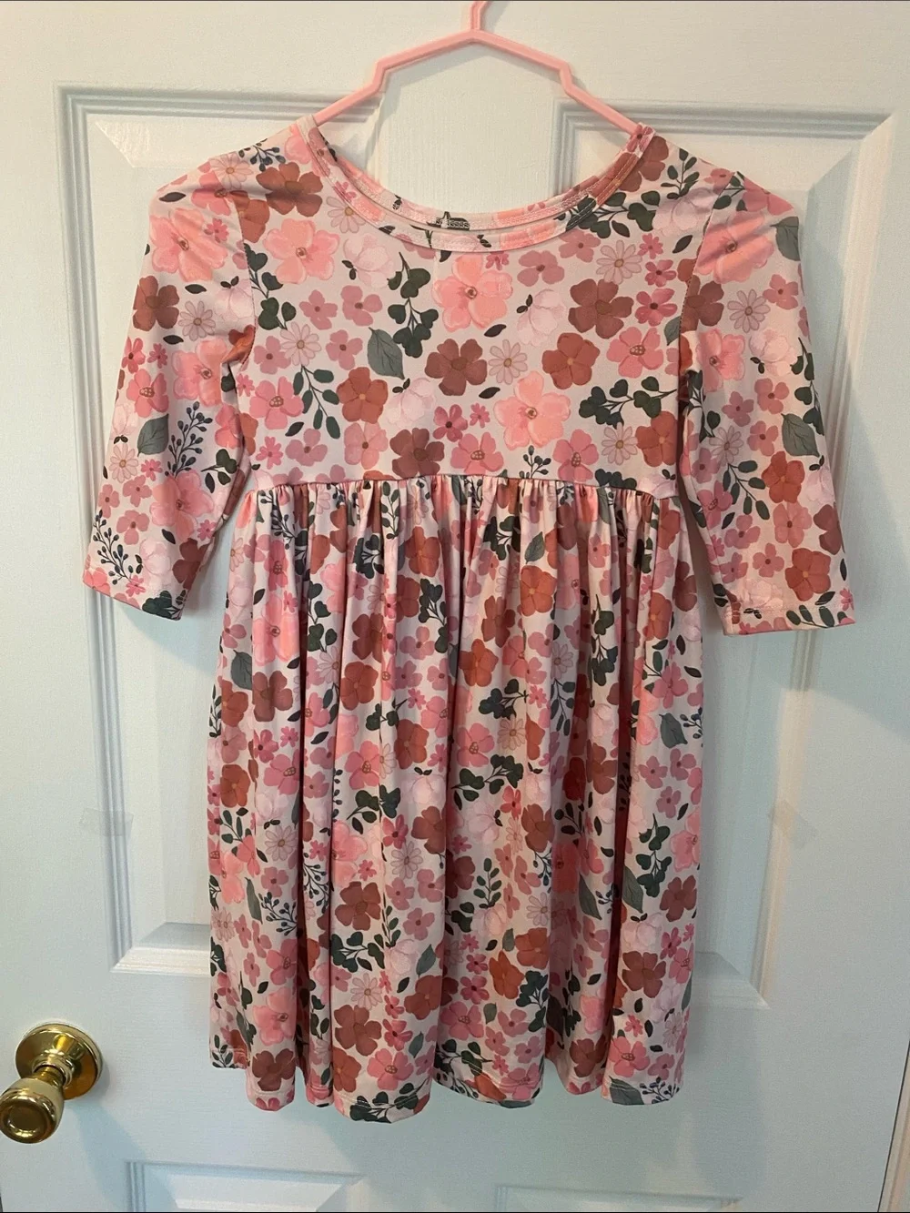 Mila & Rose Pretty Pink 3/4 Sleeve Pocket Twirl Dress Size 5/6